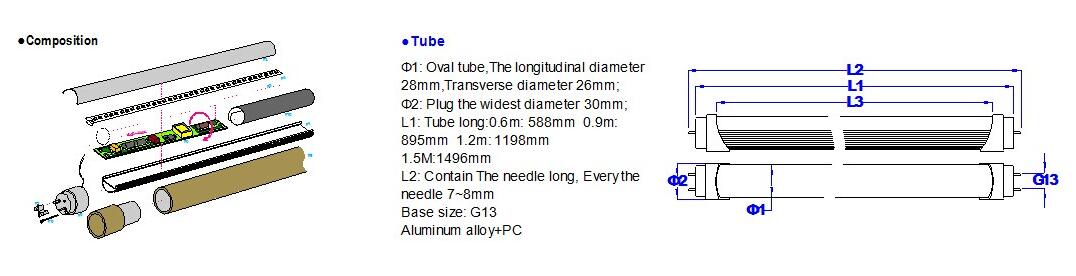 900mm led tube