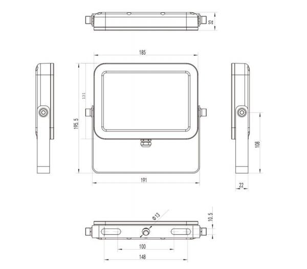 20w size floodlight