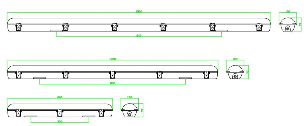 tri proof led size drawing