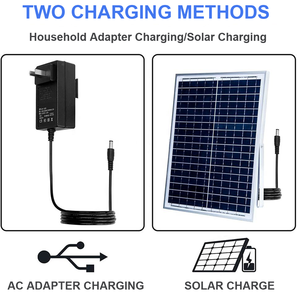 solar fan two charging methods